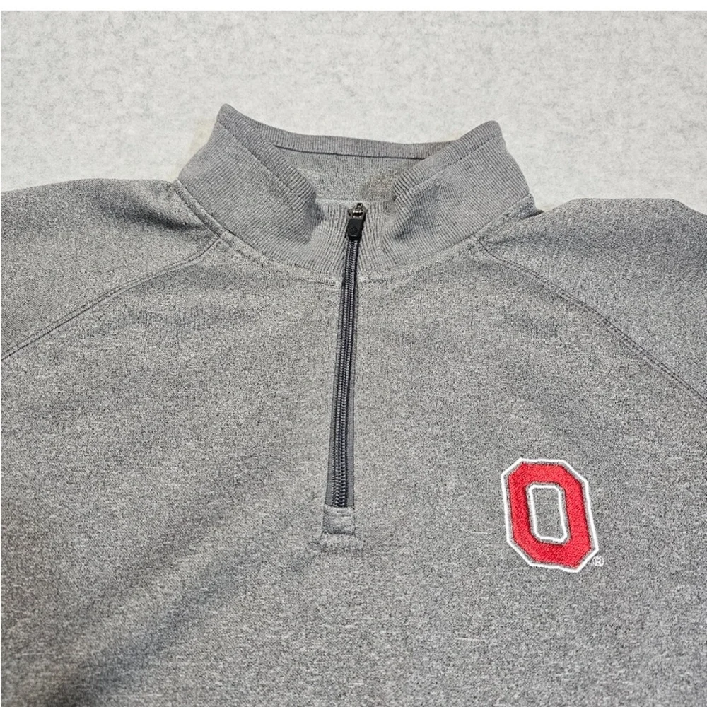 Mens Ohio State Buckeyes Quarter Zip Pullover Mock Neck Sweatshirt Size Large - Picture 3 of 5